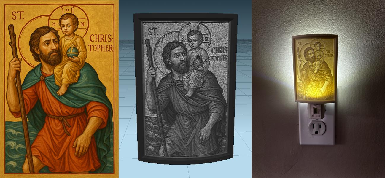 St. Michael the Archangel Icon Lithophane